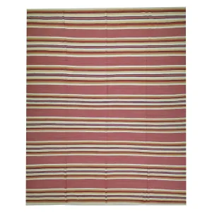 Hand-Woven Reversible Striped Design Kilim Wool Handmade Rug (Size 8.5 X 10.4) Cwral-10173