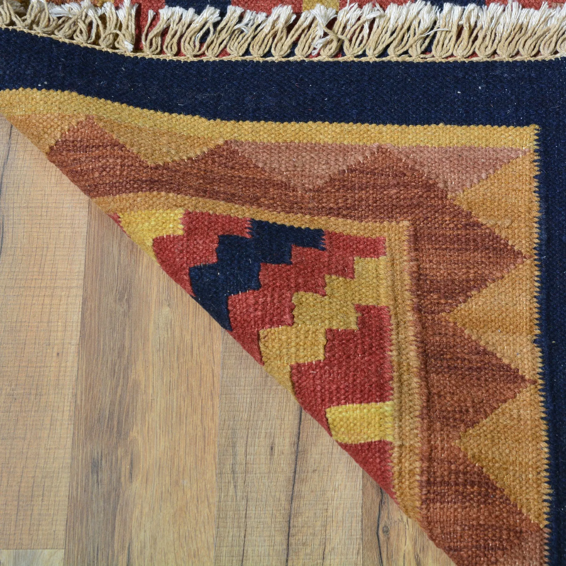 Hand-Woven Southwestern Design Handmade 100% Wool Rug (Size 2.7 X 11.3) Cwral-5082