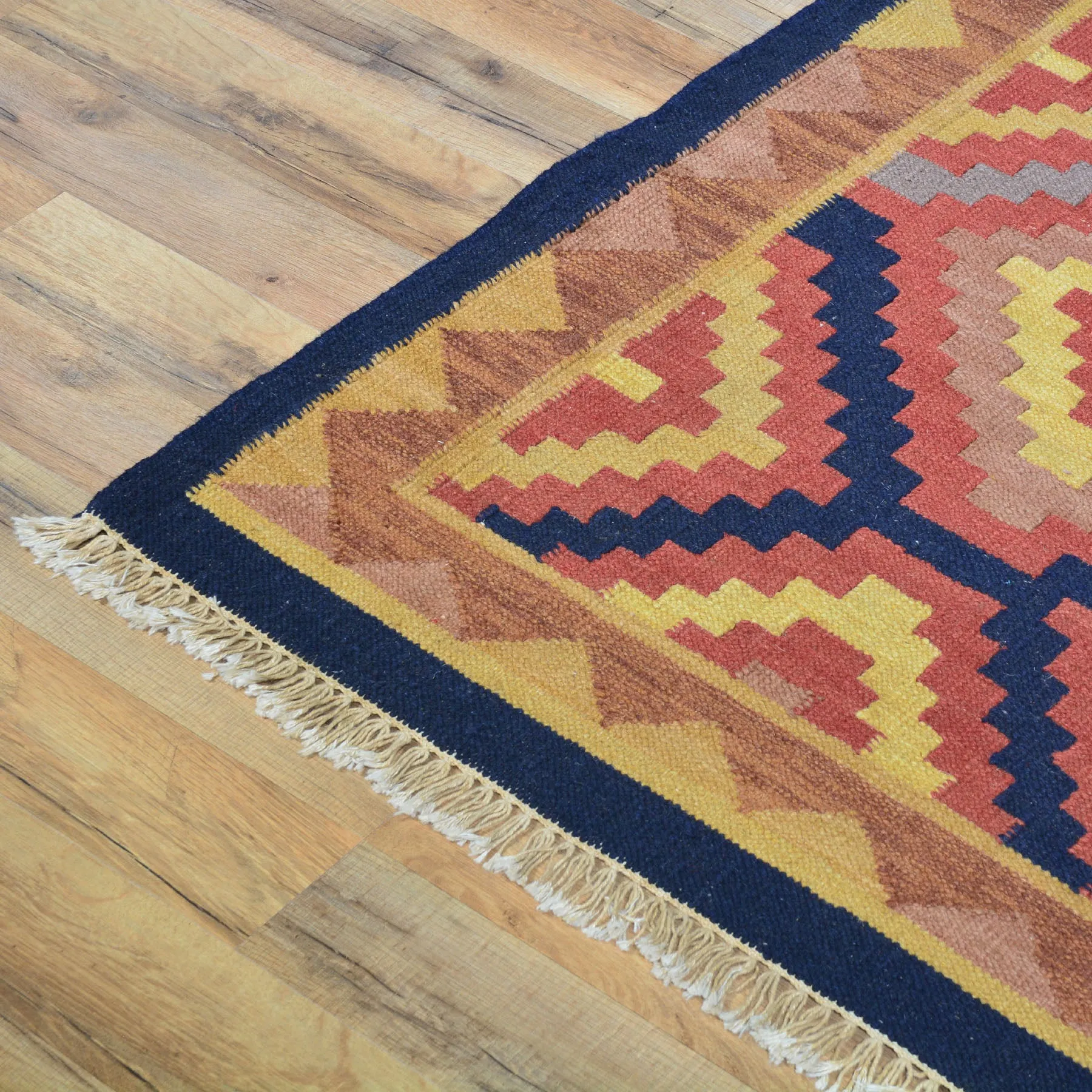 Hand-Woven Southwestern Design Handmade 100% Wool Rug (Size 2.7 X 11.3) Cwral-5082
