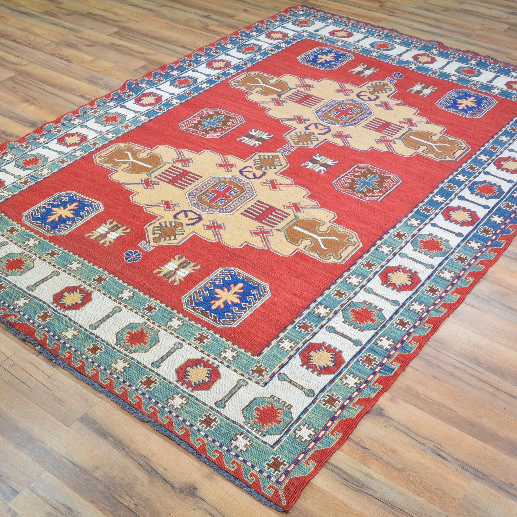 Hand-Woven Tribal Sumak Traditional Oriental Handmade Wool Rug (Size 4.11 X 7.4) Cwral-10137