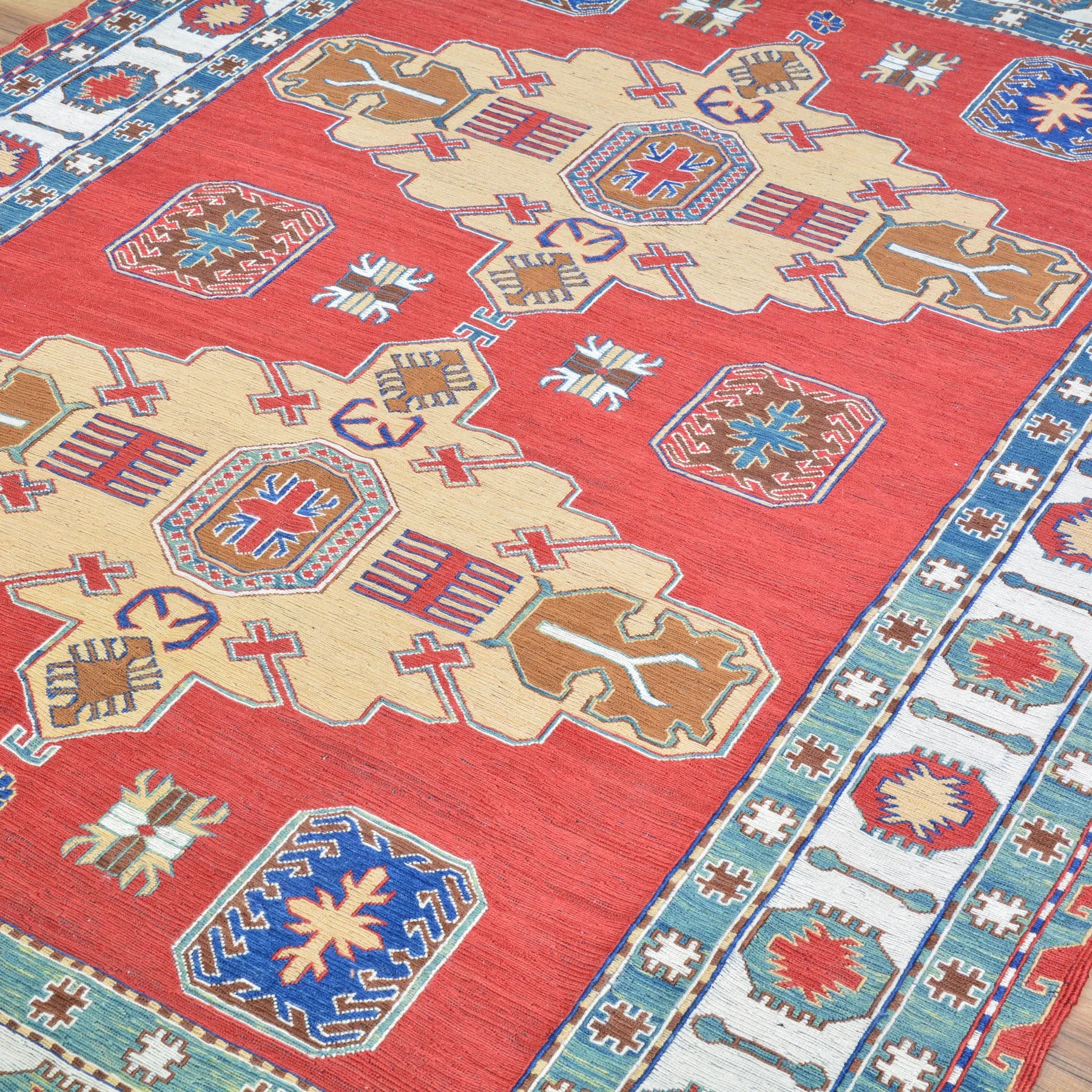 Hand-Woven Tribal Sumak Traditional Oriental Handmade Wool Rug (Size 4.11 X 7.4) Cwral-10137