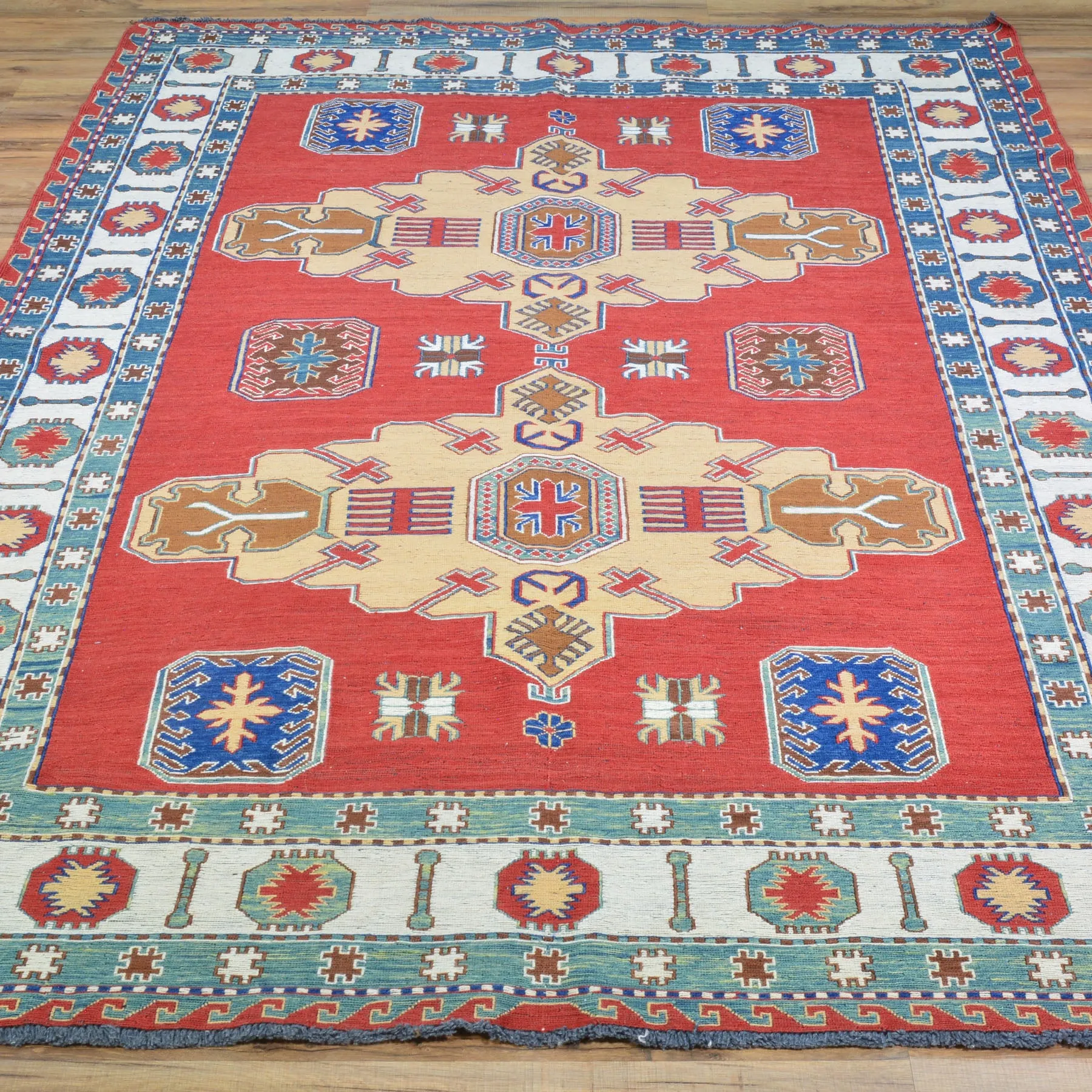 Hand-Woven Tribal Sumak Traditional Oriental Handmade Wool Rug (Size 4.11 X 7.4) Cwral-10137