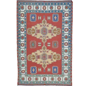 Hand-Woven Tribal Sumak Traditional Oriental Handmade Wool Rug (Size 4.11 X 7.4) Cwral-10137