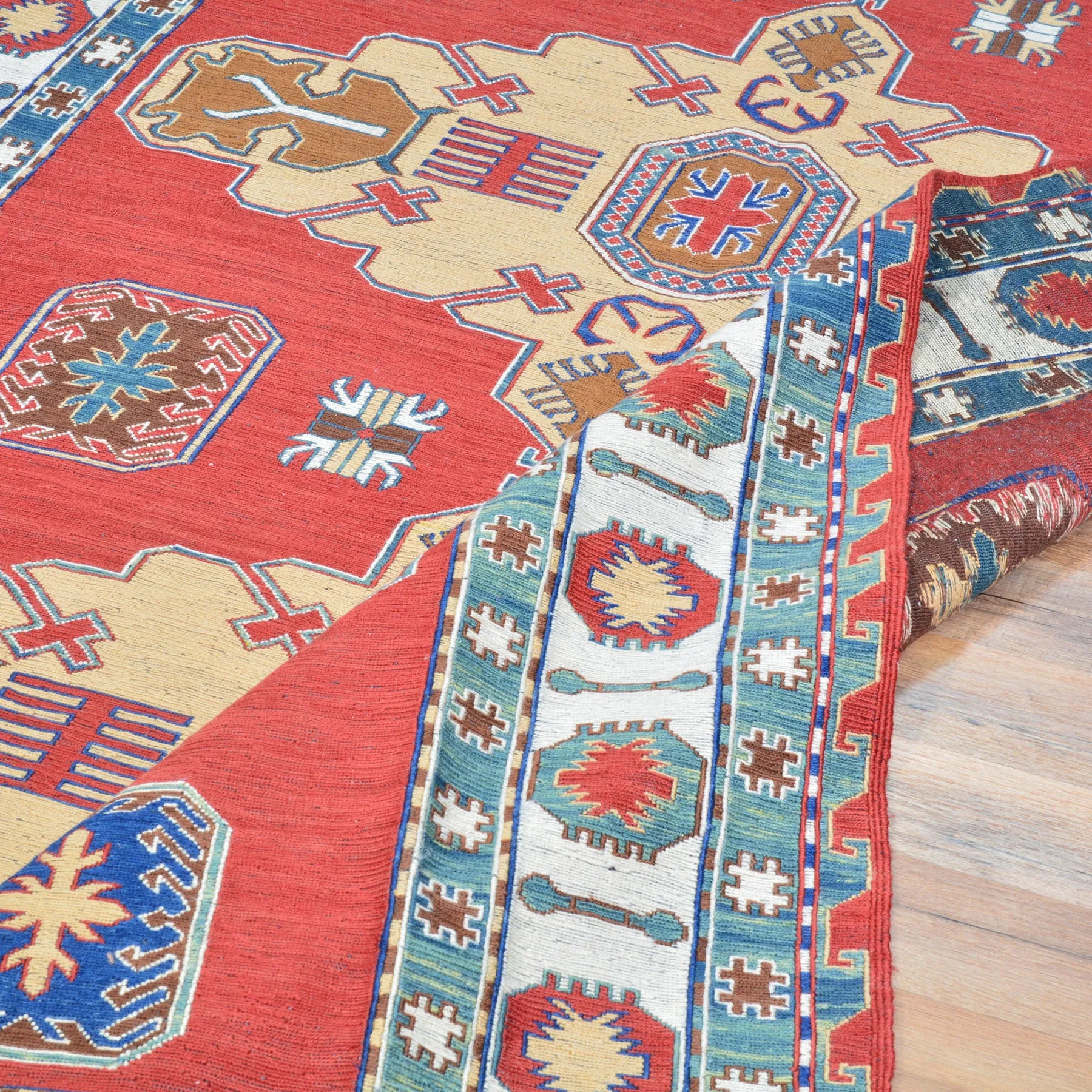 Hand-Woven Tribal Sumak Traditional Oriental Handmade Wool Rug (Size 4.11 X 7.4) Cwral-10137
