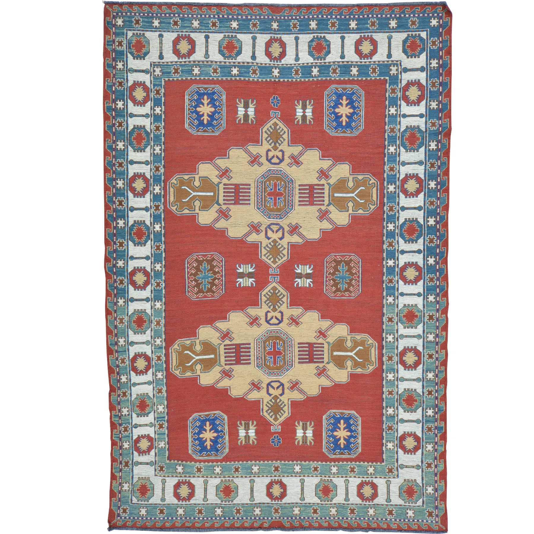 Hand-Woven Tribal Sumak Traditional Oriental Handmade Wool Rug (Size 4.11 X 7.4) Cwral-10137