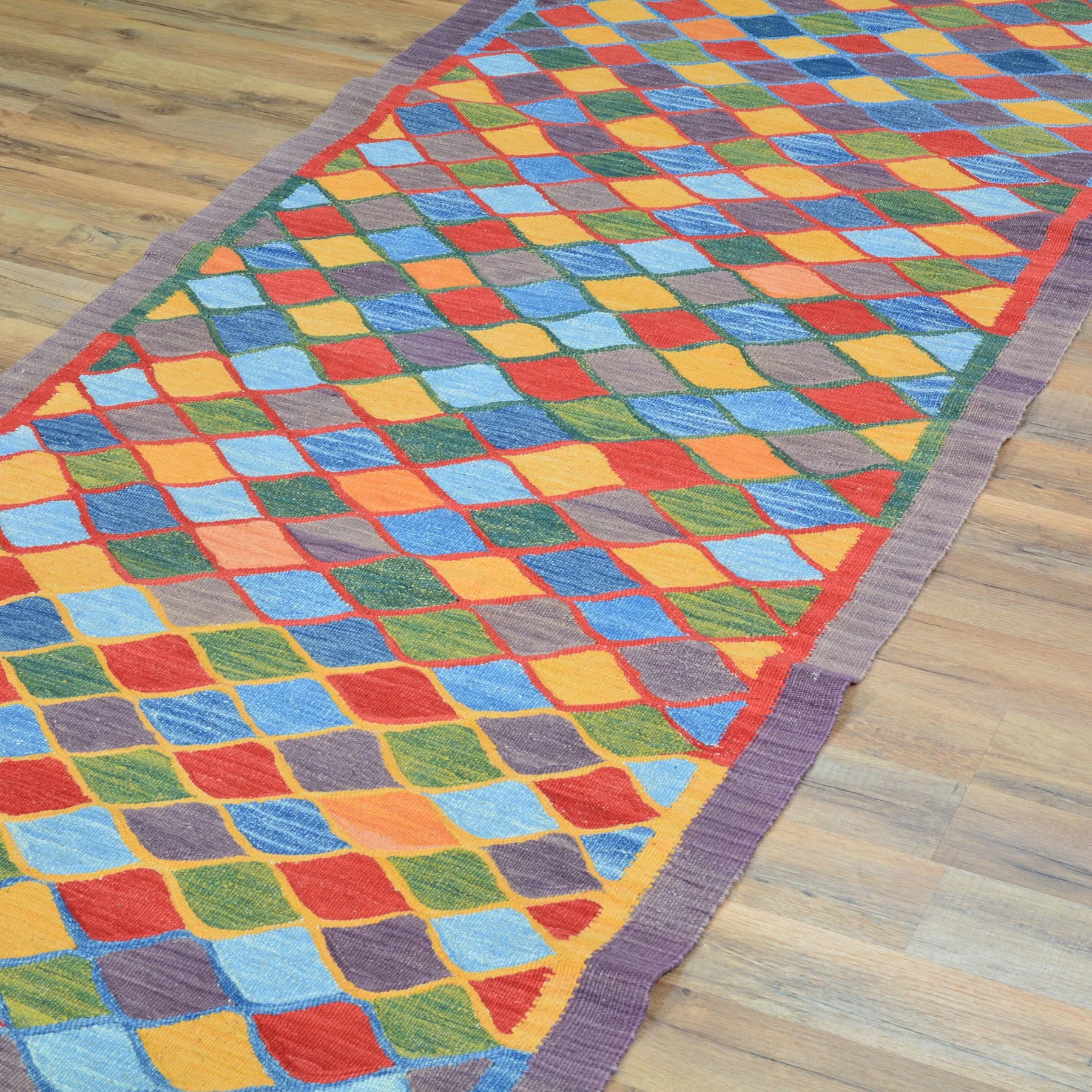 Hand-Woven Turkish Tribal Reversible Wool Oriental Kilim Rug (Size 2.10 X 10.5) Cwral-10233