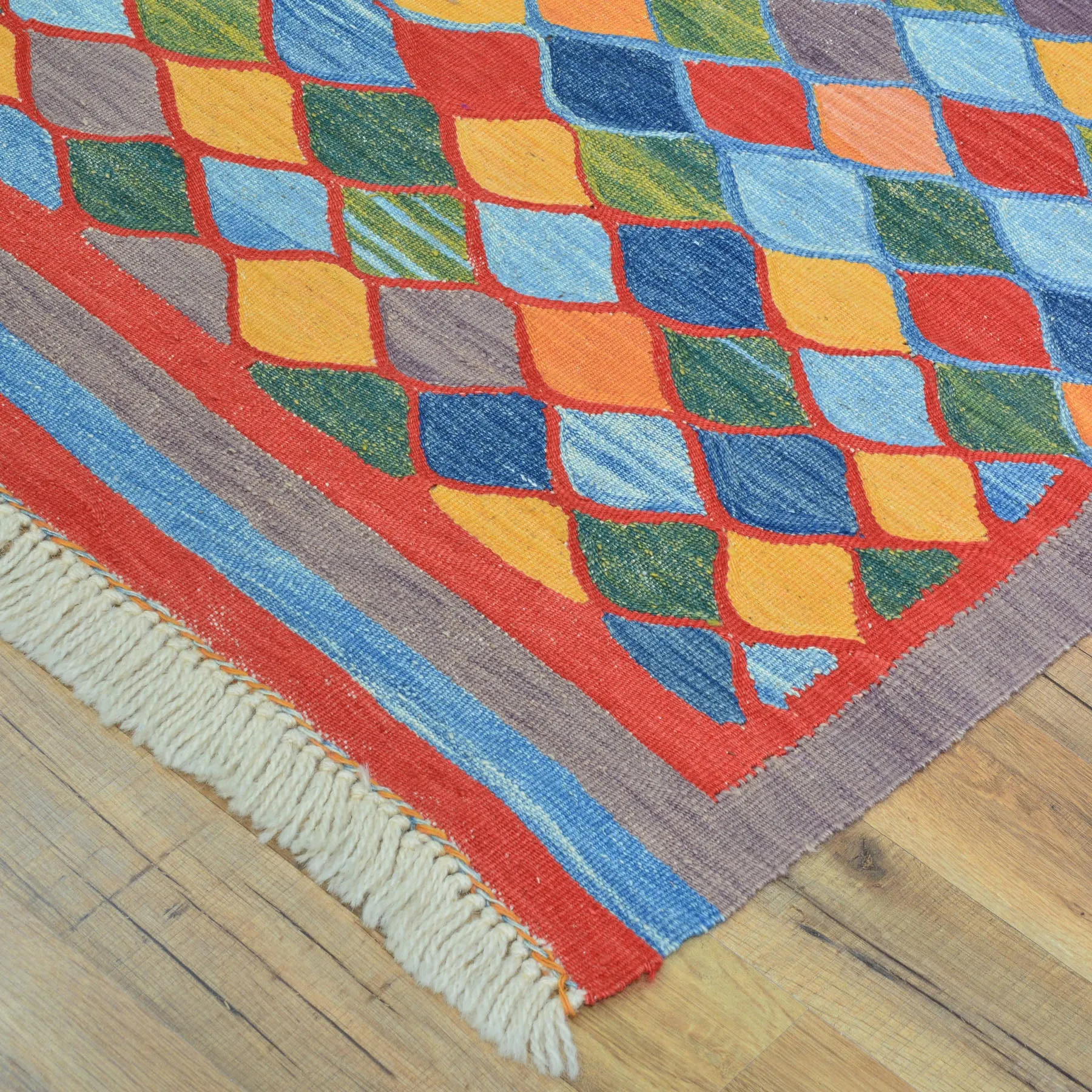 Hand-Woven Turkish Tribal Reversible Wool Oriental Kilim Rug (Size 2.10 X 10.5) Cwral-10233