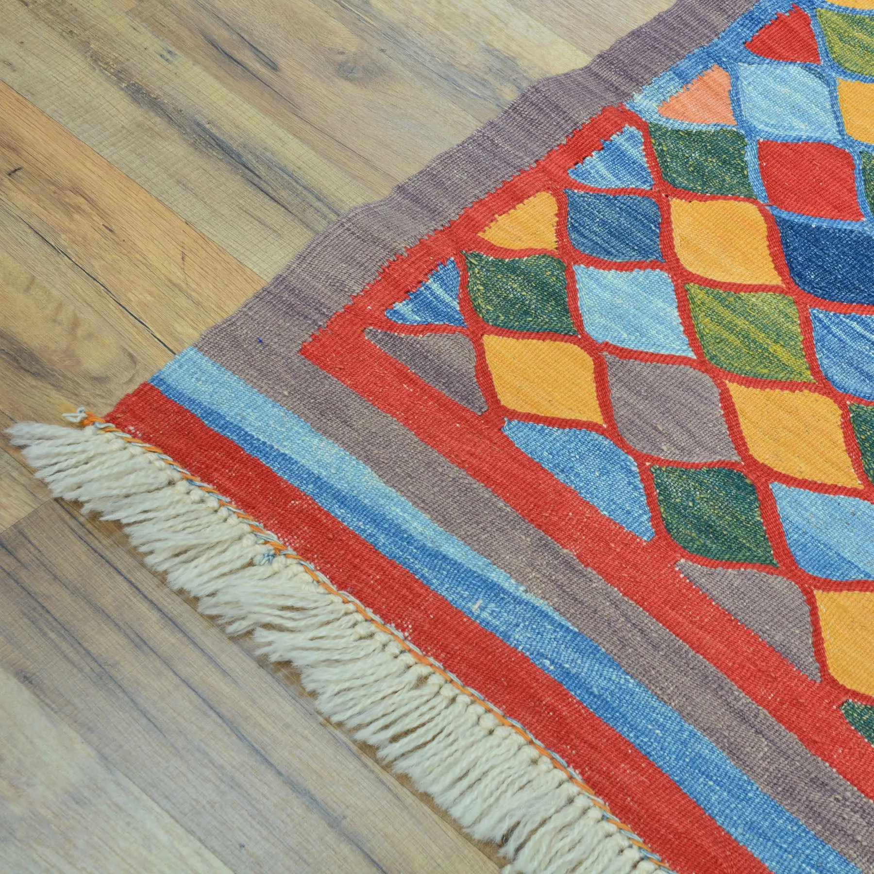 Hand-Woven Turkish Tribal Reversible Wool Oriental Kilim Rug (Size 2.10 X 10.5) Cwral-10233