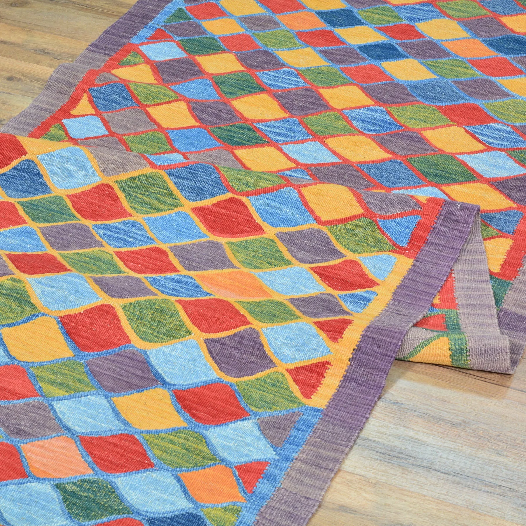 Hand-Woven Turkish Tribal Reversible Wool Oriental Kilim Rug (Size 2.10 X 10.5) Cwral-10233