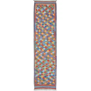 Hand-Woven Turkish Tribal Reversible Wool Oriental Kilim Rug (Size 2.10 X 10.5) Cwral-10233