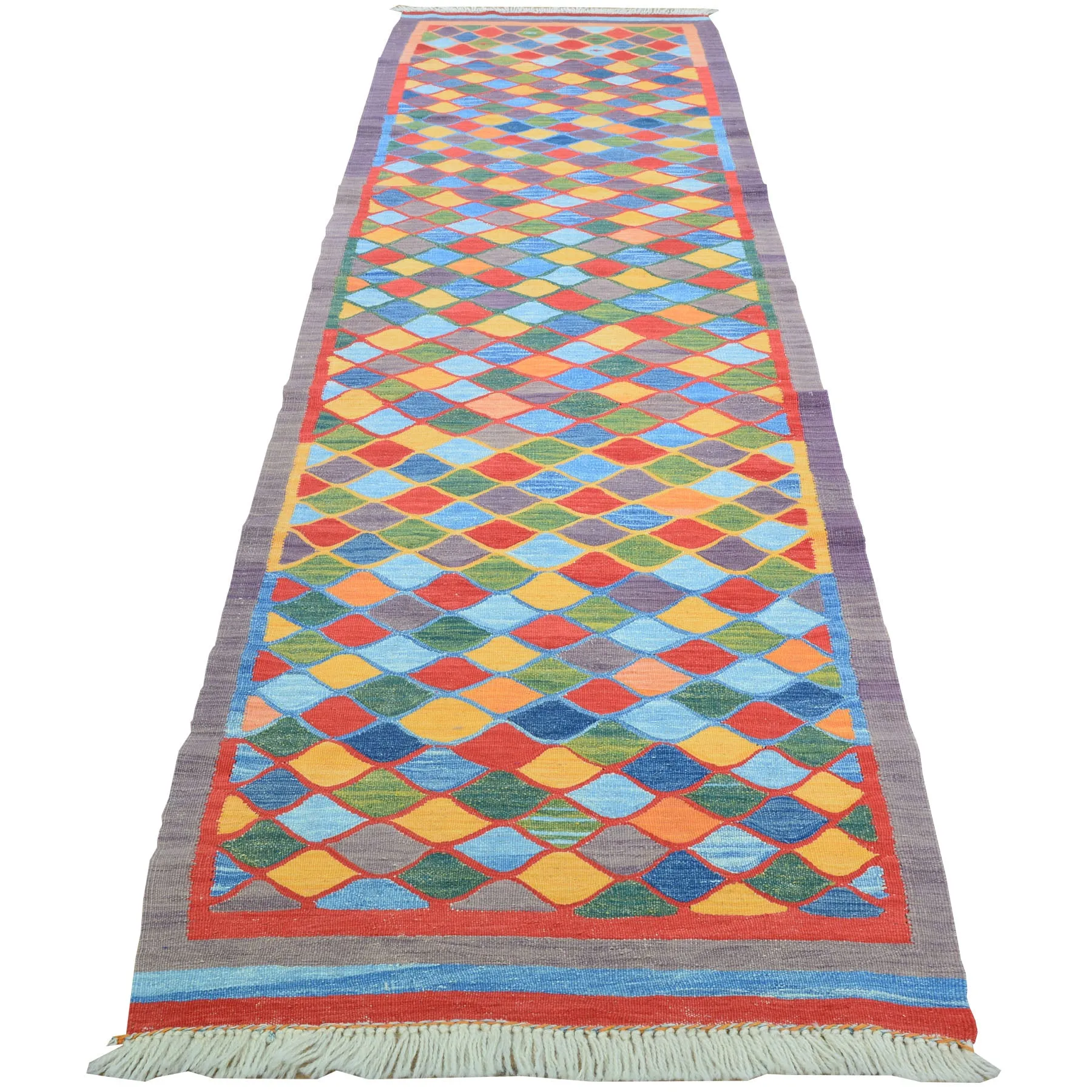 Hand-Woven Turkish Tribal Reversible Wool Oriental Kilim Rug (Size 2.10 X 10.5) Cwral-10233