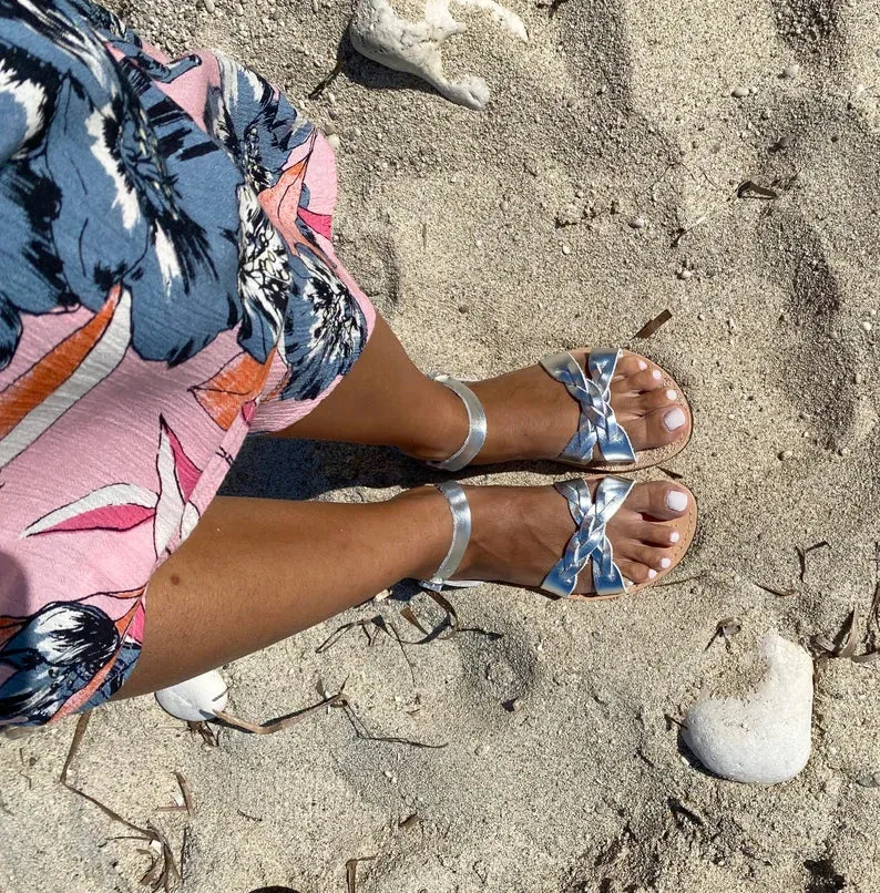 Handmade ankle strap sandals