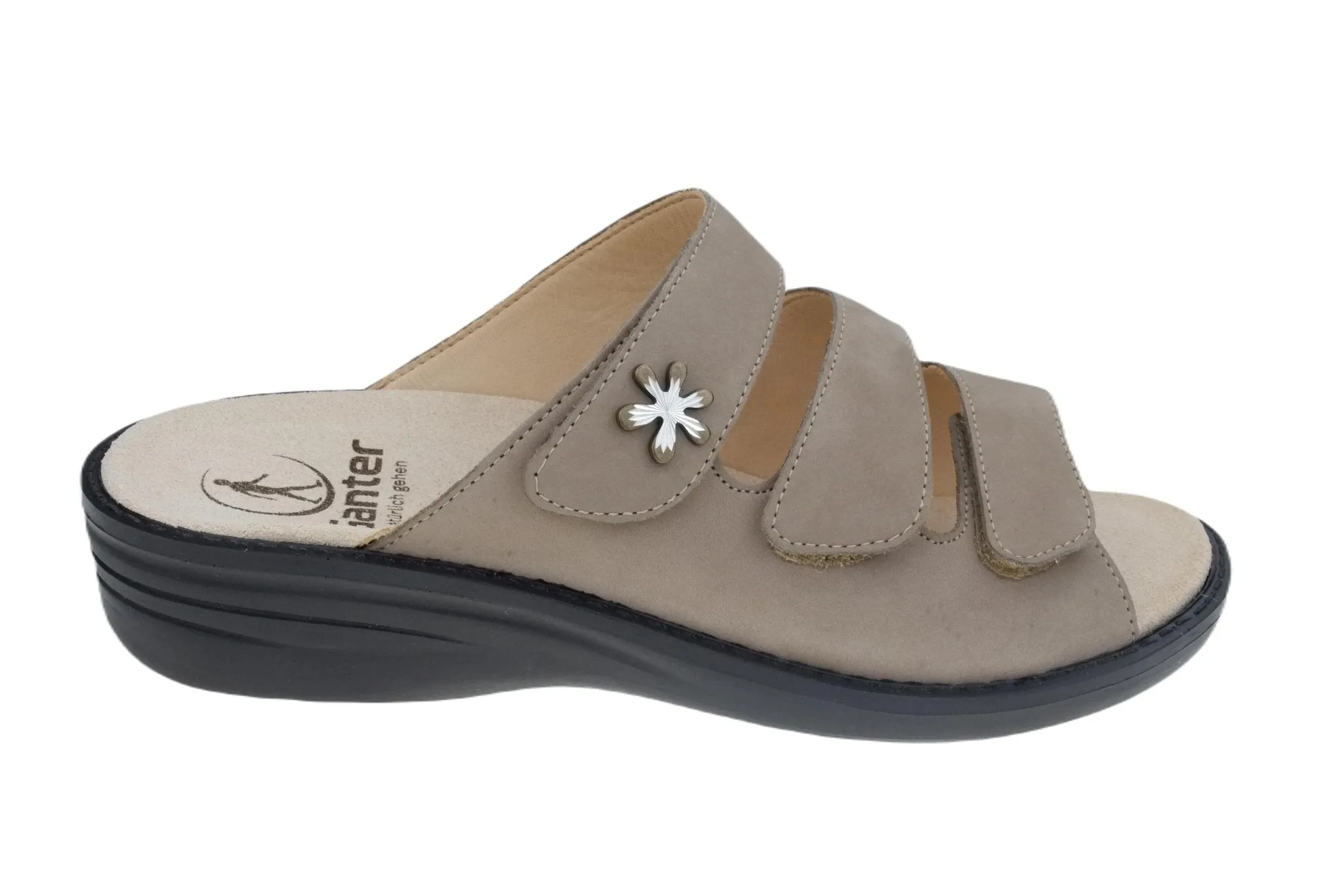 'Hera' women's wide fit (H) straps sllde sandal - taupe