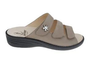 'Hera' women's wide fit (H) straps sllde sandal - taupe