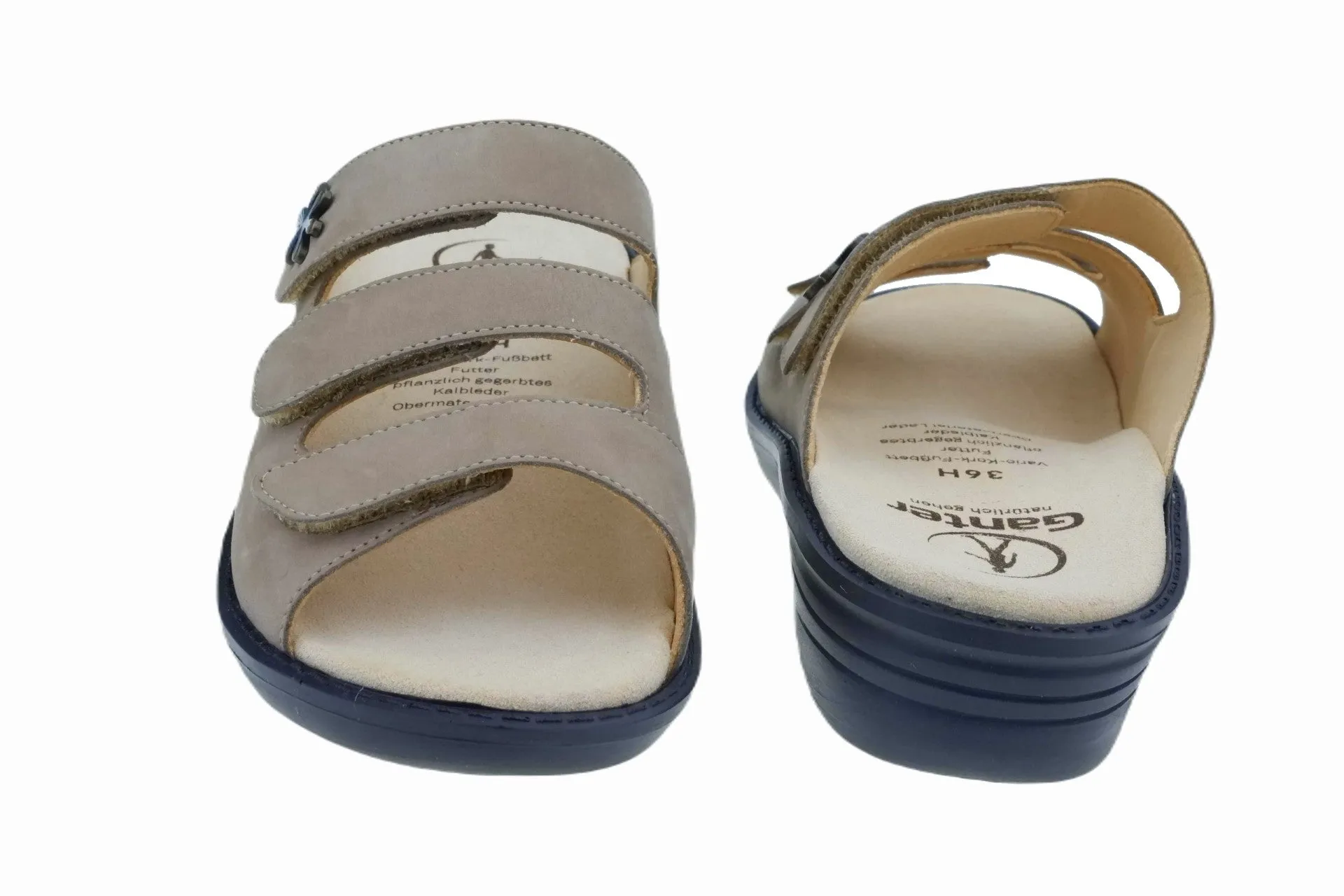 'Hera' women's wide fit (H) straps sllde sandal - taupe