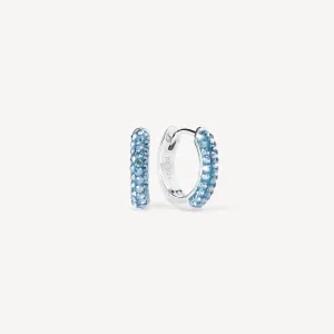 Hillberg & Berk Limited Edition Sterling Silver Pirouette Sparkle Always On Hoop Earrings