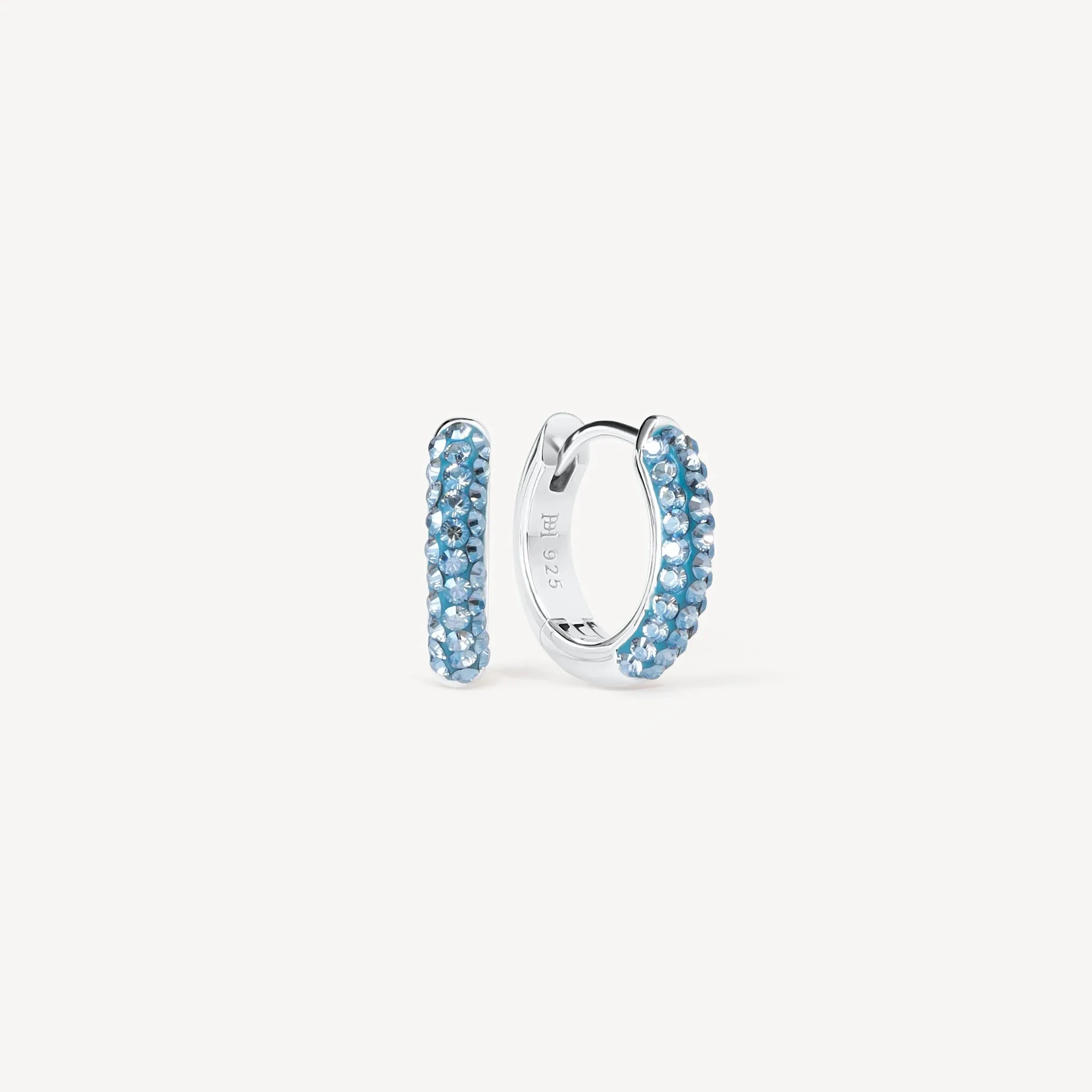 Hillberg & Berk Limited Edition Sterling Silver Pirouette Sparkle Always On Hoop Earrings