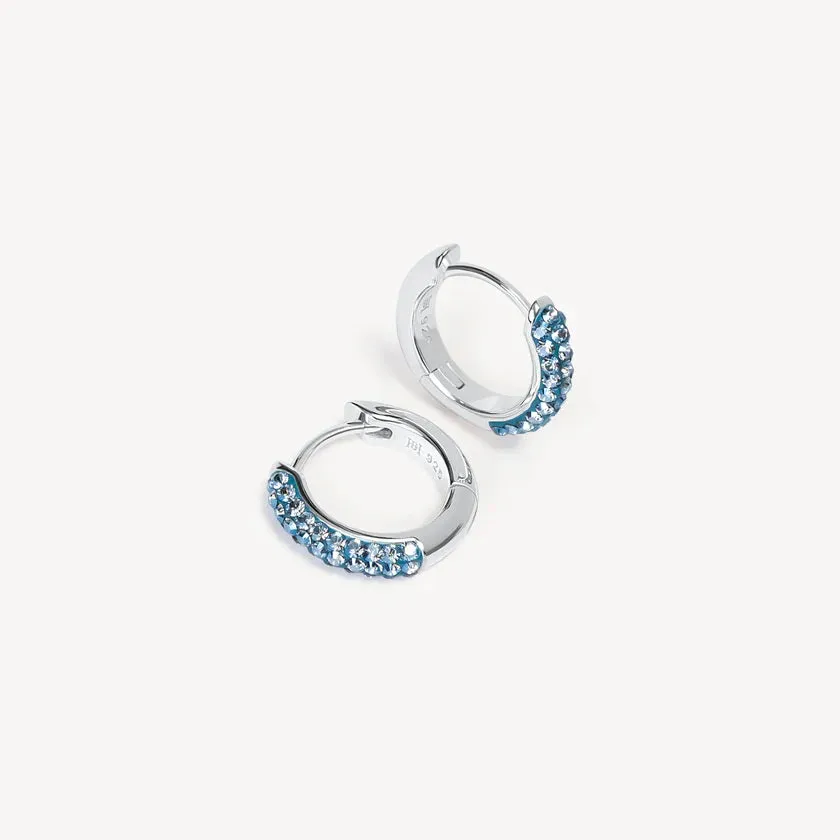 Hillberg & Berk Limited Edition Sterling Silver Pirouette Sparkle Always On Hoop Earrings
