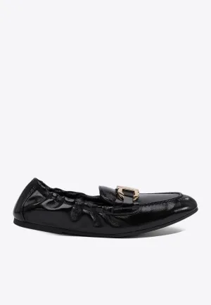 Jodie Elasticated Loafers in Leather