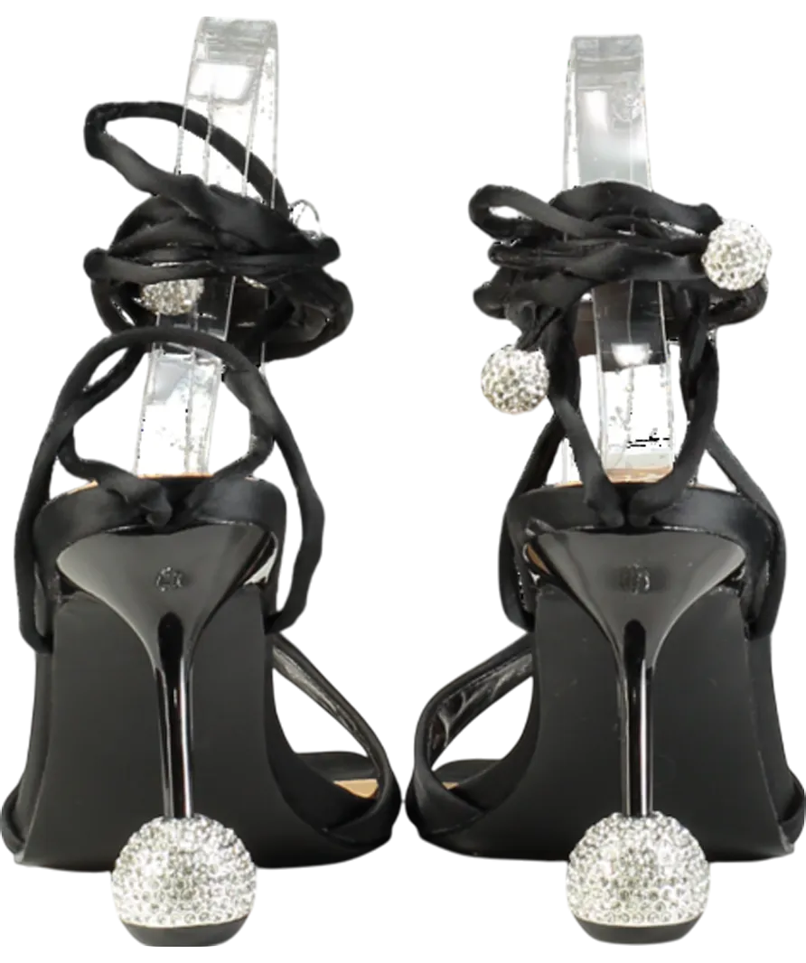 Karen Millen Black Crystal Ball Strappy Heel UK 3 EU 36 👠