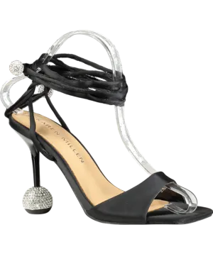 Karen Millen Black Crystal Ball Strappy Heel UK 3 EU 36 👠