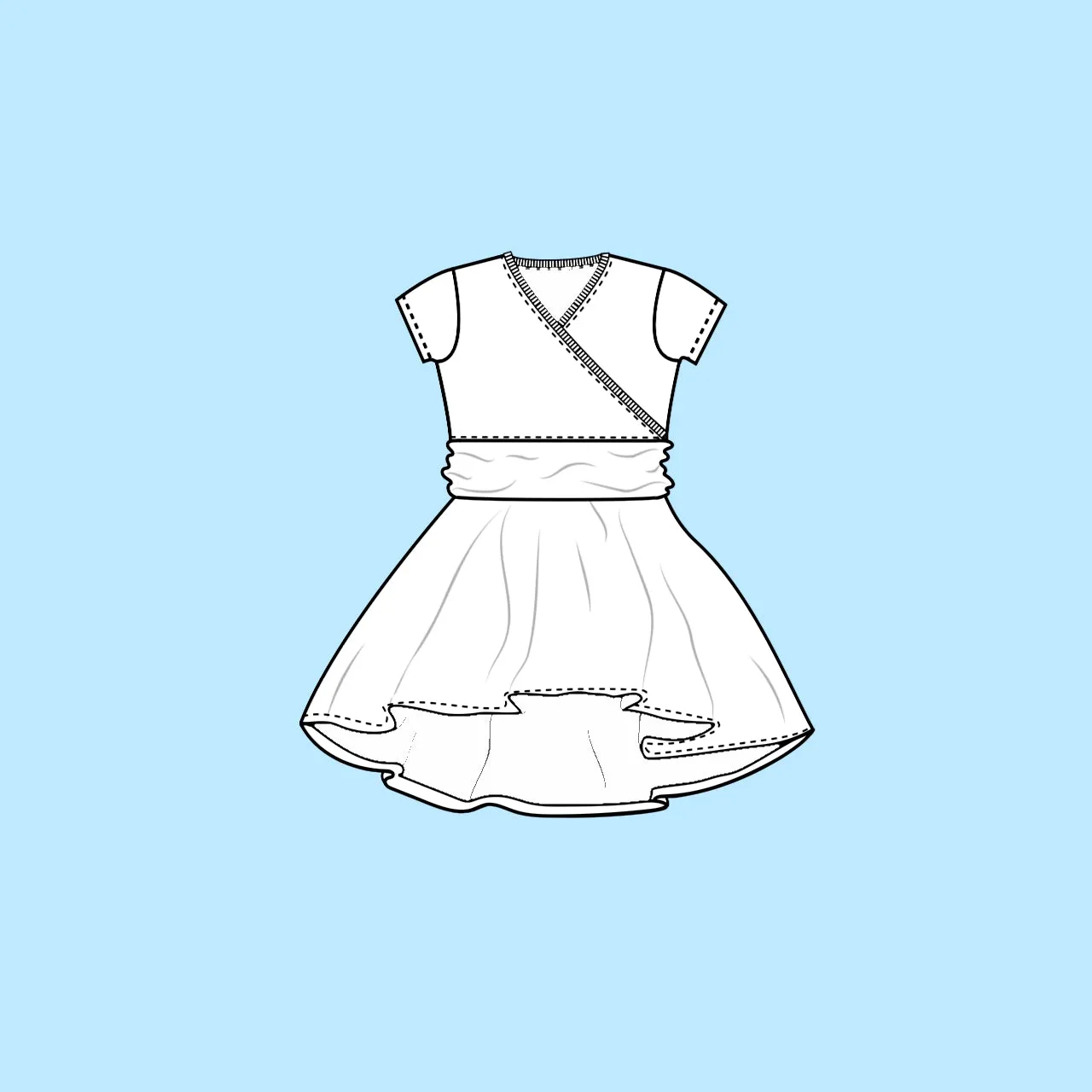 Kids Preorder Cross Front Drop Hem Dress