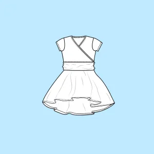 Kids Preorder Cross Front Drop Hem Dress