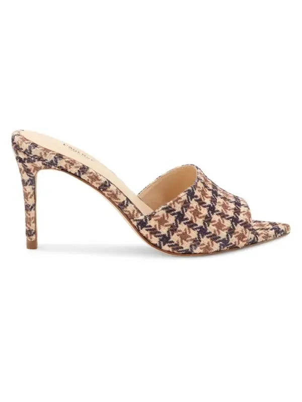 L'AGENCE Lolita Houndstooth Heel Mules