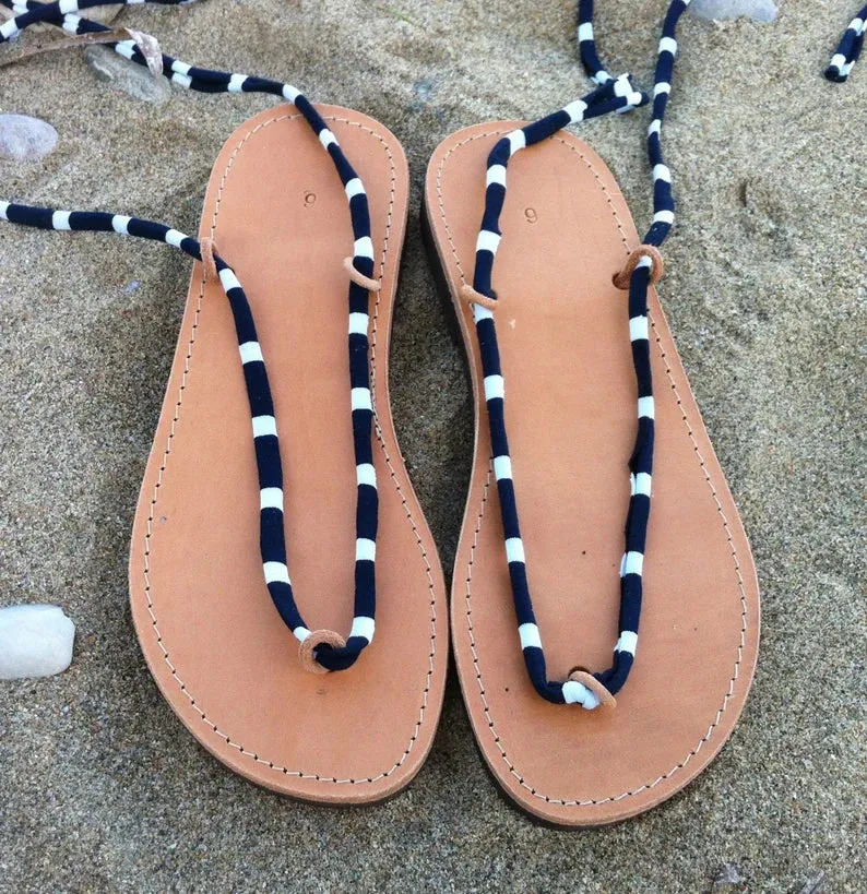 Leather Lace  Sandals For Womens
