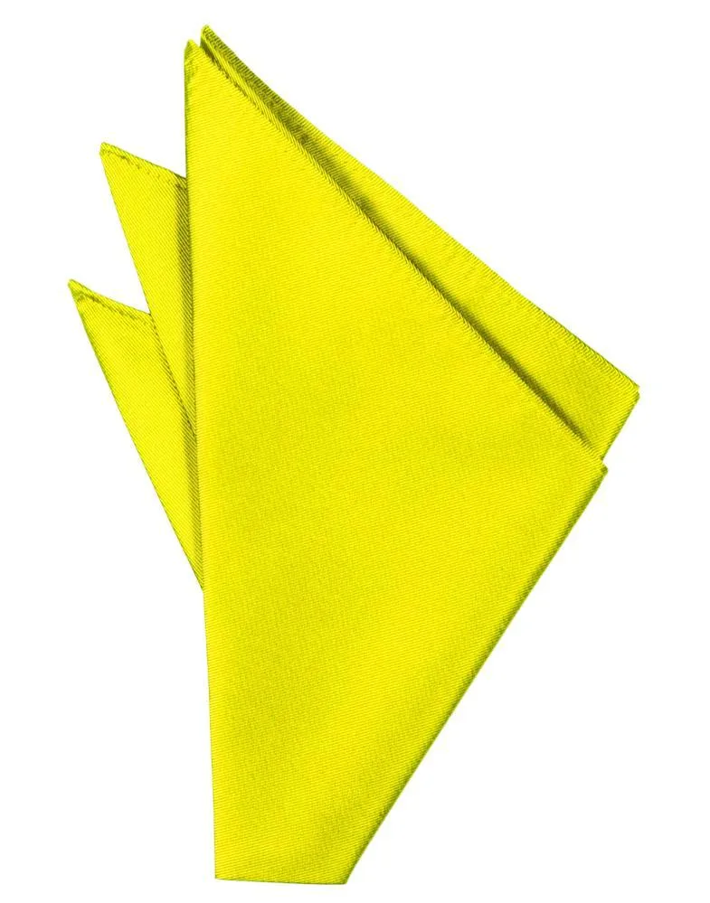 Lemon Solid Twill Pocket Square