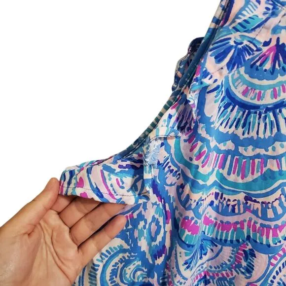 Lilly Pulitzer Billie Pima Cotton Ruffle Halter Dress Size Small
