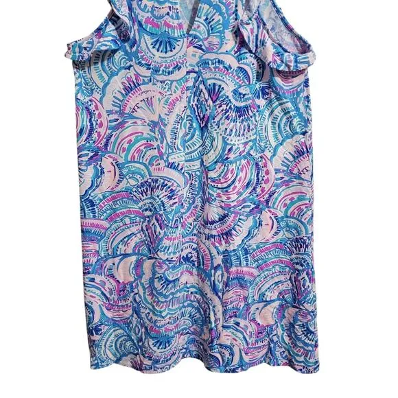 Lilly Pulitzer Billie Pima Cotton Ruffle Halter Dress Size Small