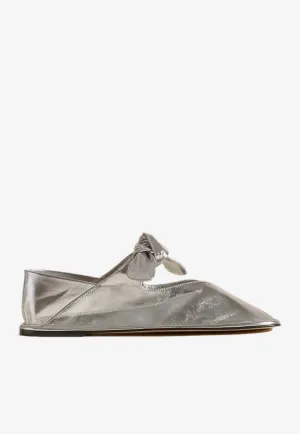 Llasada Metallic Leather Flats