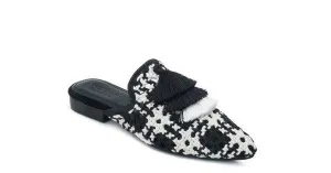 London Rag MARIANA WOVEN FLAT MULES WITH TASSELS