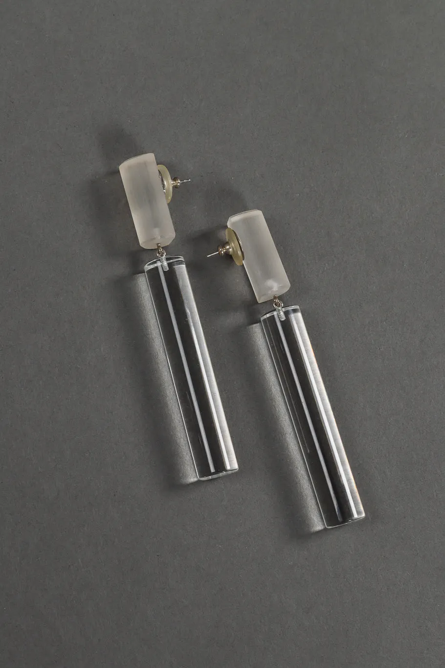 Lucite Barrel Drop Earrings