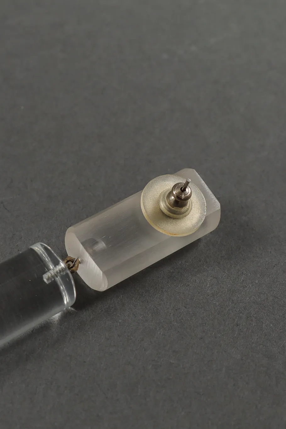 Lucite Barrel Drop Earrings