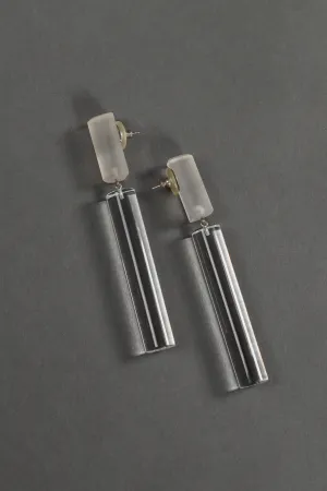 Lucite Barrel Drop Earrings