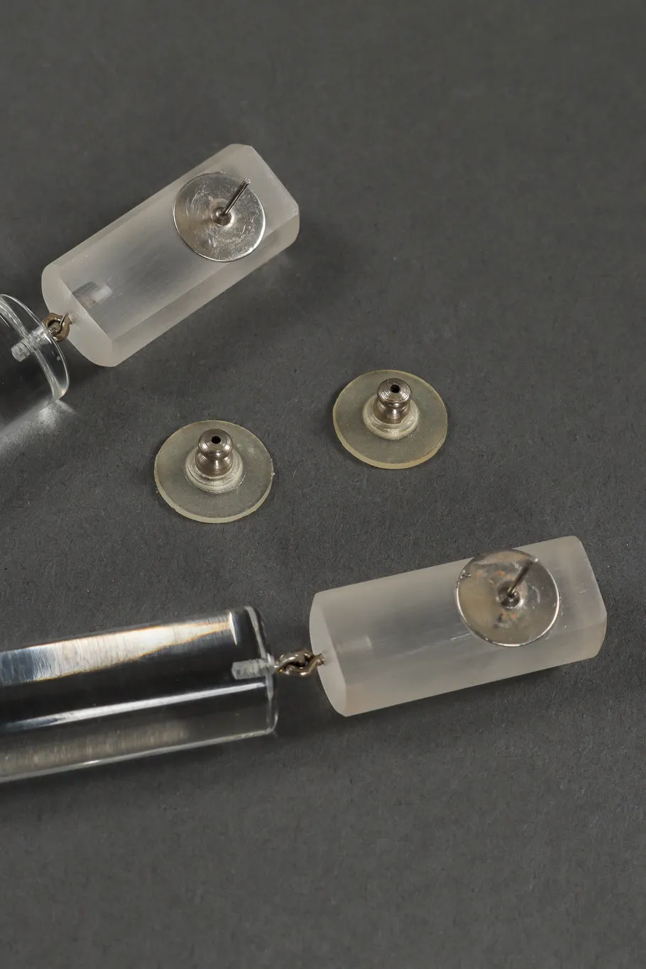 Lucite Barrel Drop Earrings