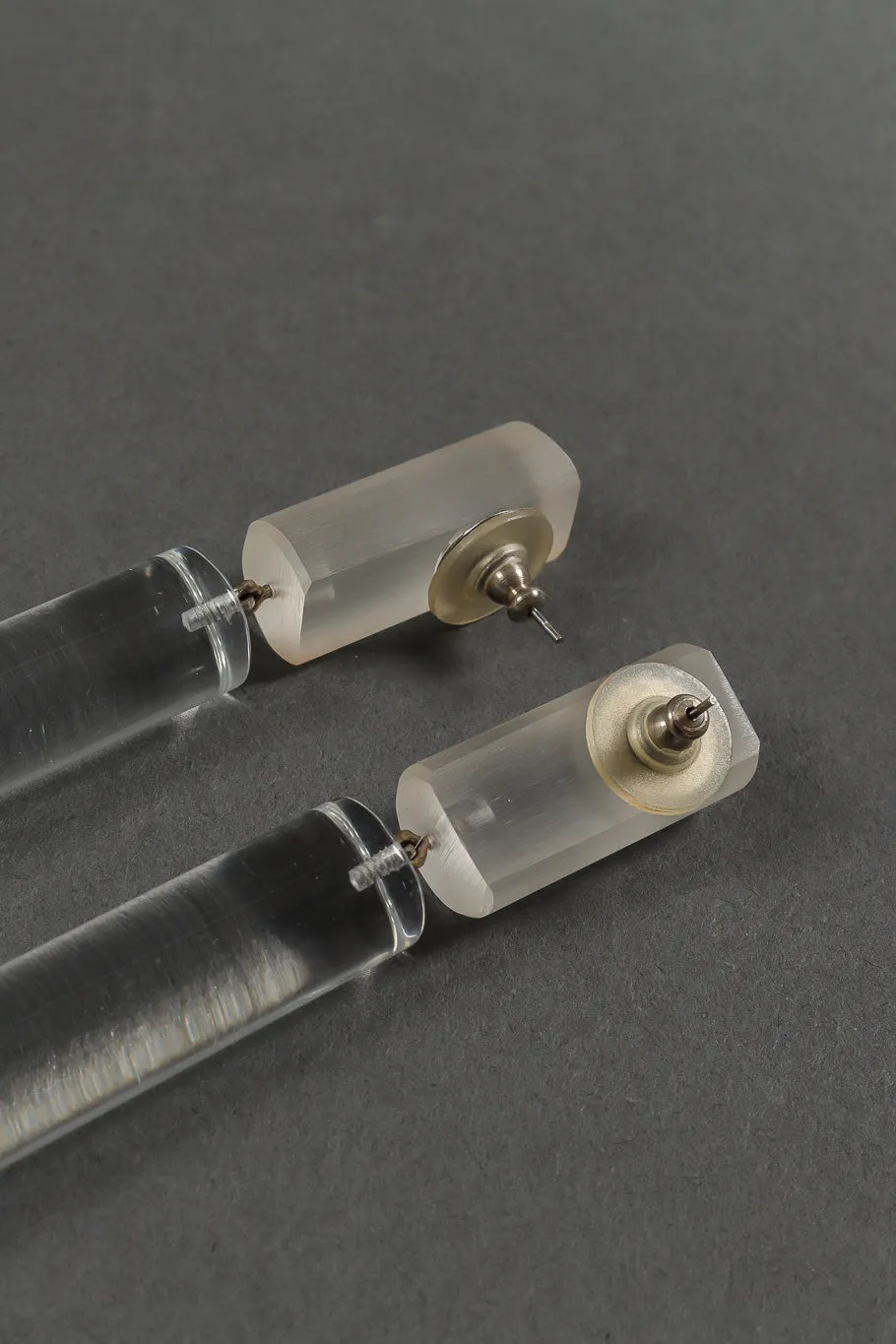 Lucite Barrel Drop Earrings