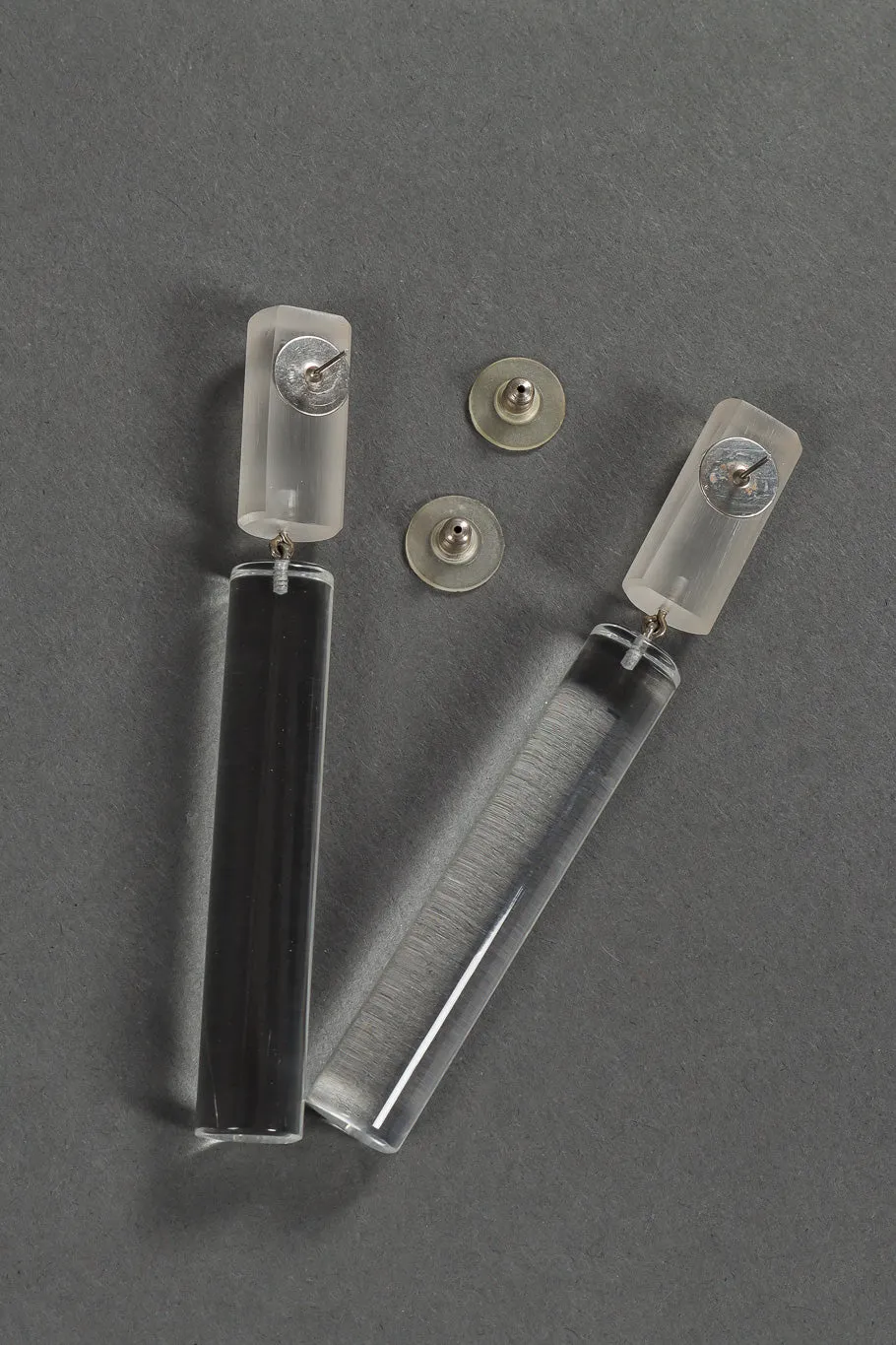 Lucite Barrel Drop Earrings