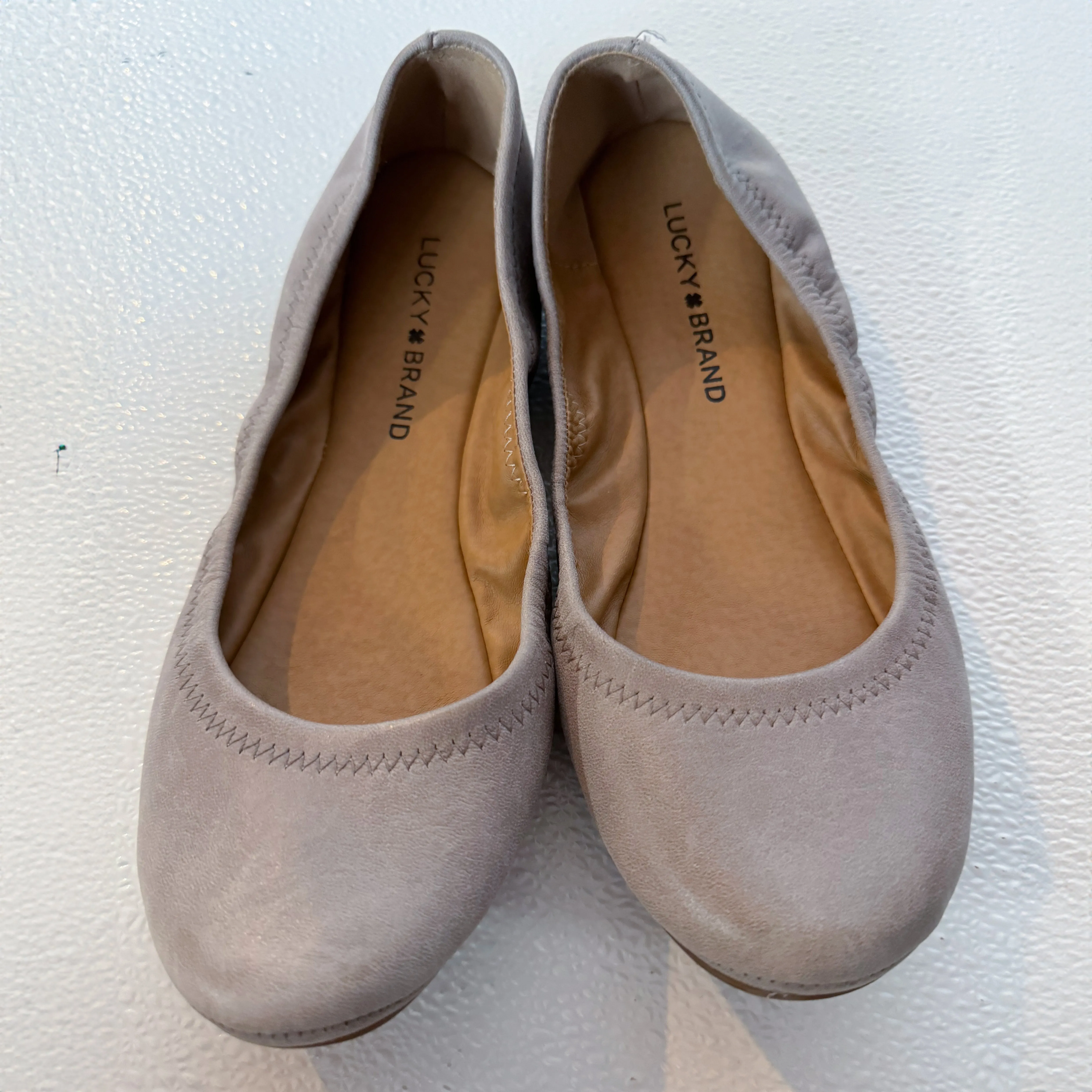 Lucky Brand Erin Taupe Leather Flats