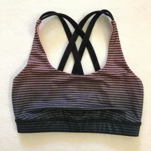 Lululemon Double Gradient Yum Yum Pink Alberta Lake Black Strappy Energy Bra 4