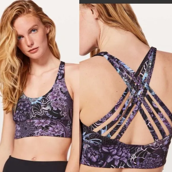 Lululemon Free To Be Moved Bra Women’s Size 6 Memoir Multi Purple