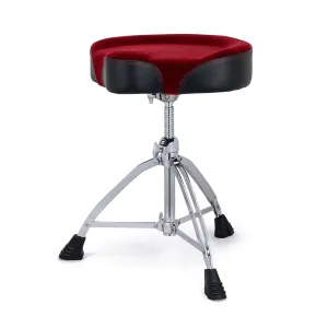 Mapex Drum Throne Saddle 17" 4" Thick Double Braced with Red Cloth Top