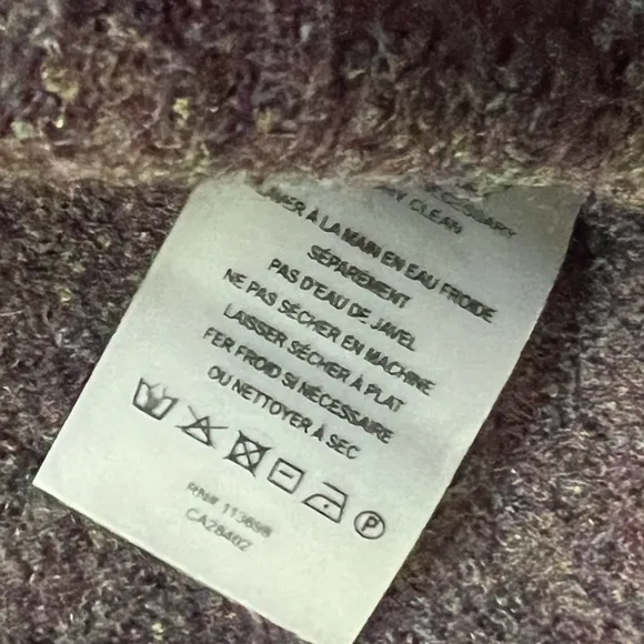 MARGARET O LEARY merino plaid crop sweater sz S