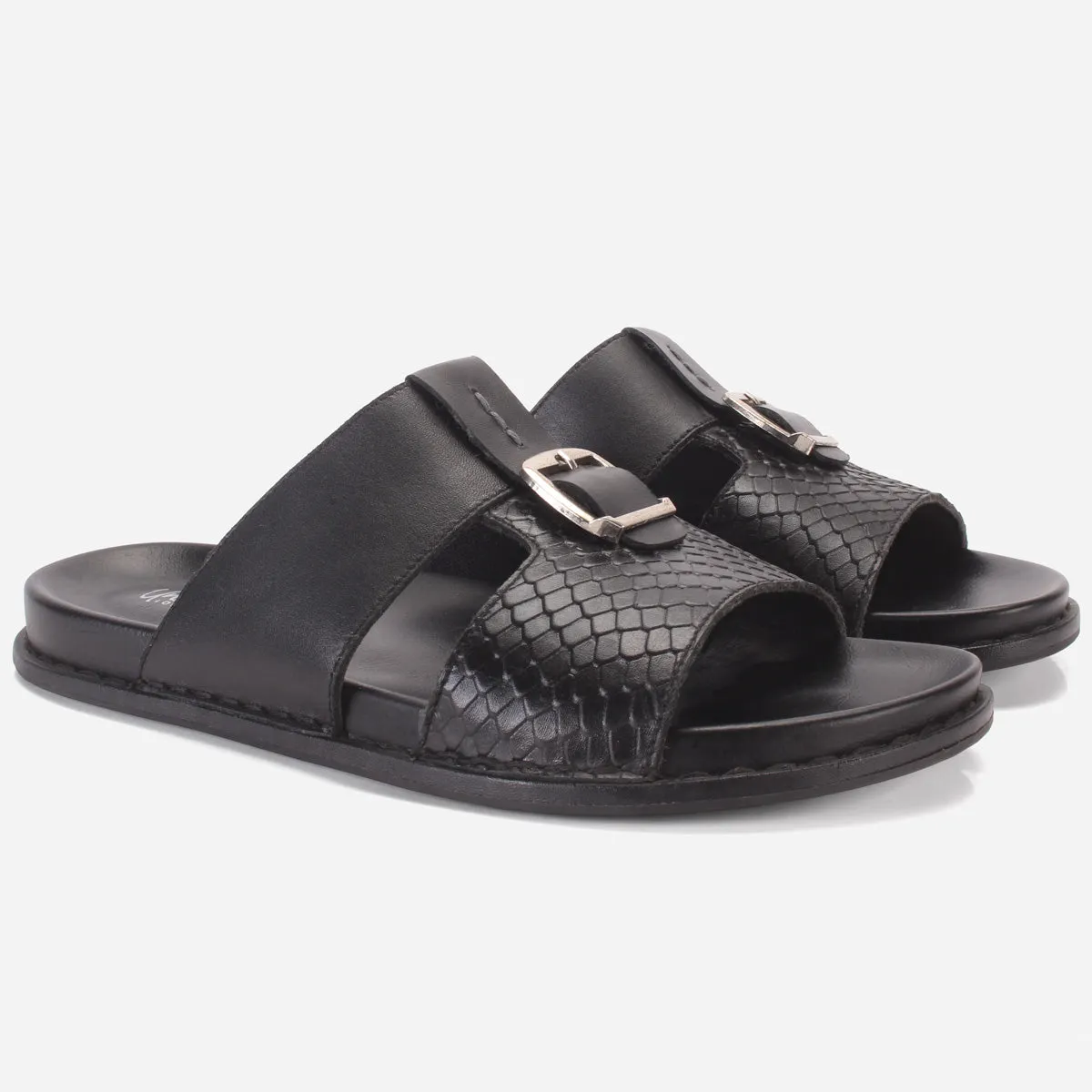 Men "KITZ" Leather Open Toe Summer Slippers