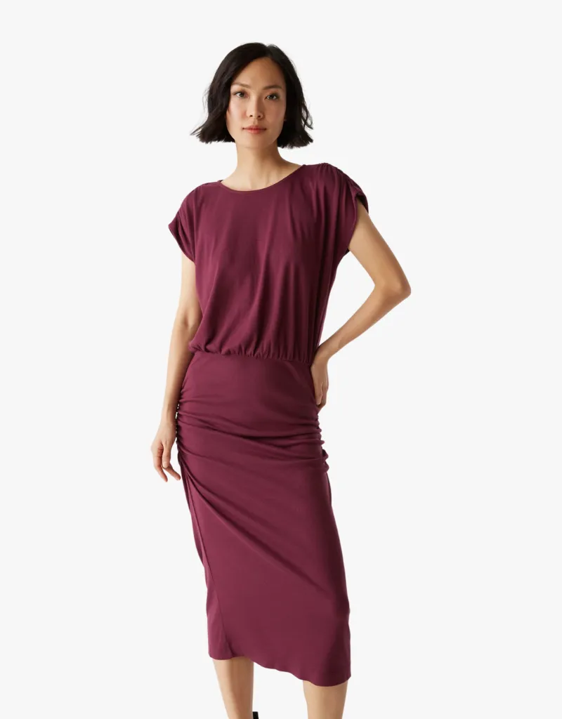 Michael Stars Pippa Midi Dress in Beetroot