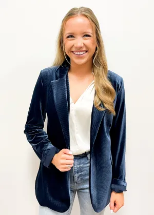 Molly Bracken Woven Jacket - Navy Blue