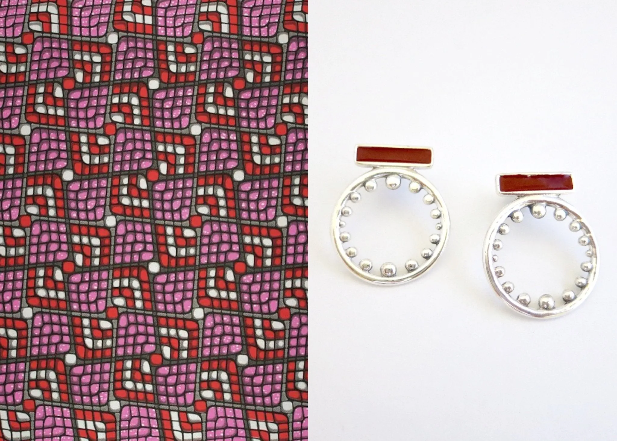 MOSI round enamel earrings
