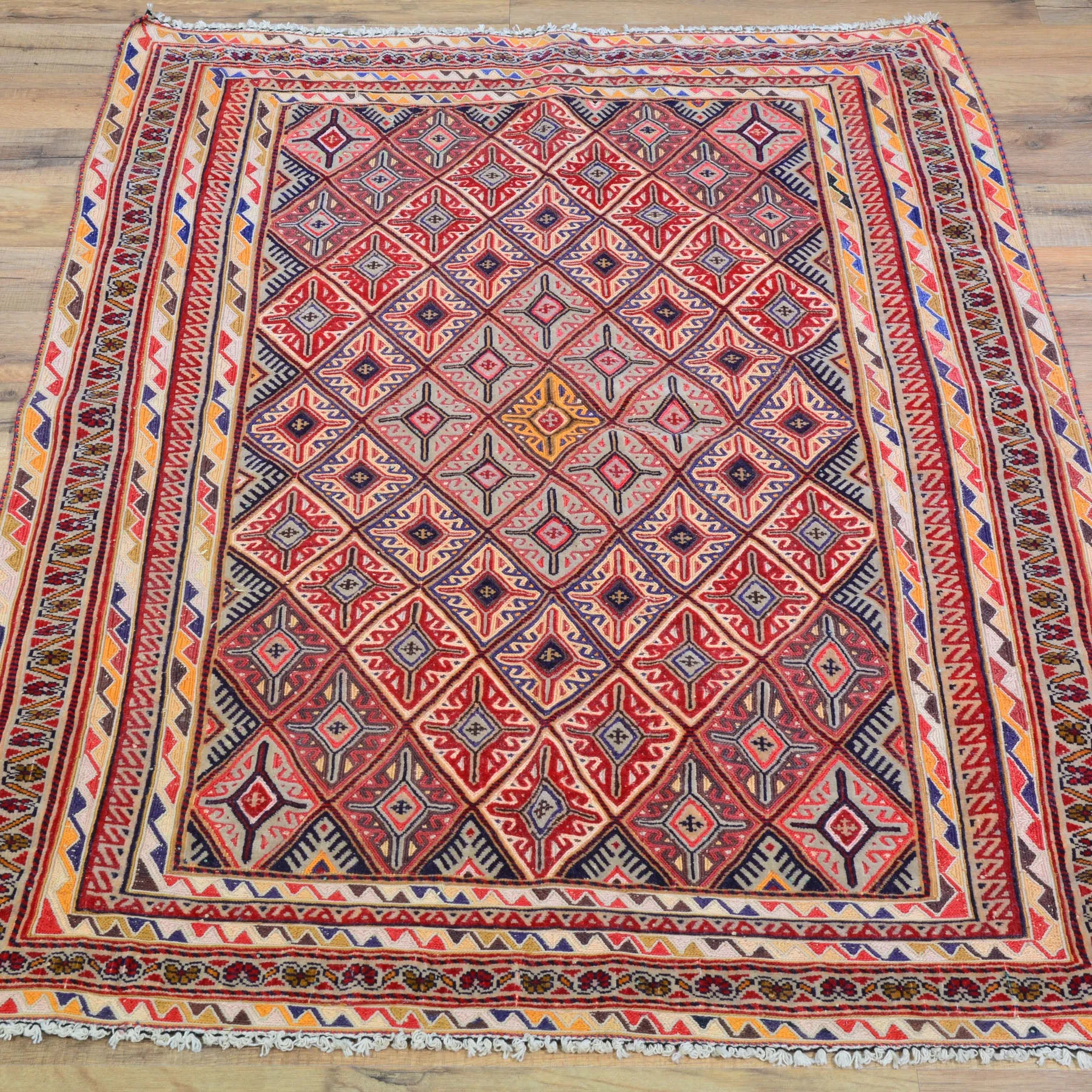 Multi-Weave Tribal Mashwani Sumak Handmade Geometric Design Rug (Size 2.10 X 4.0) Cwral-10116